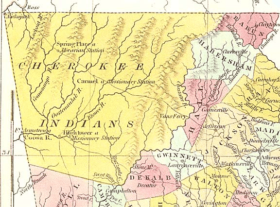 Georgia Cherokee lands 1830